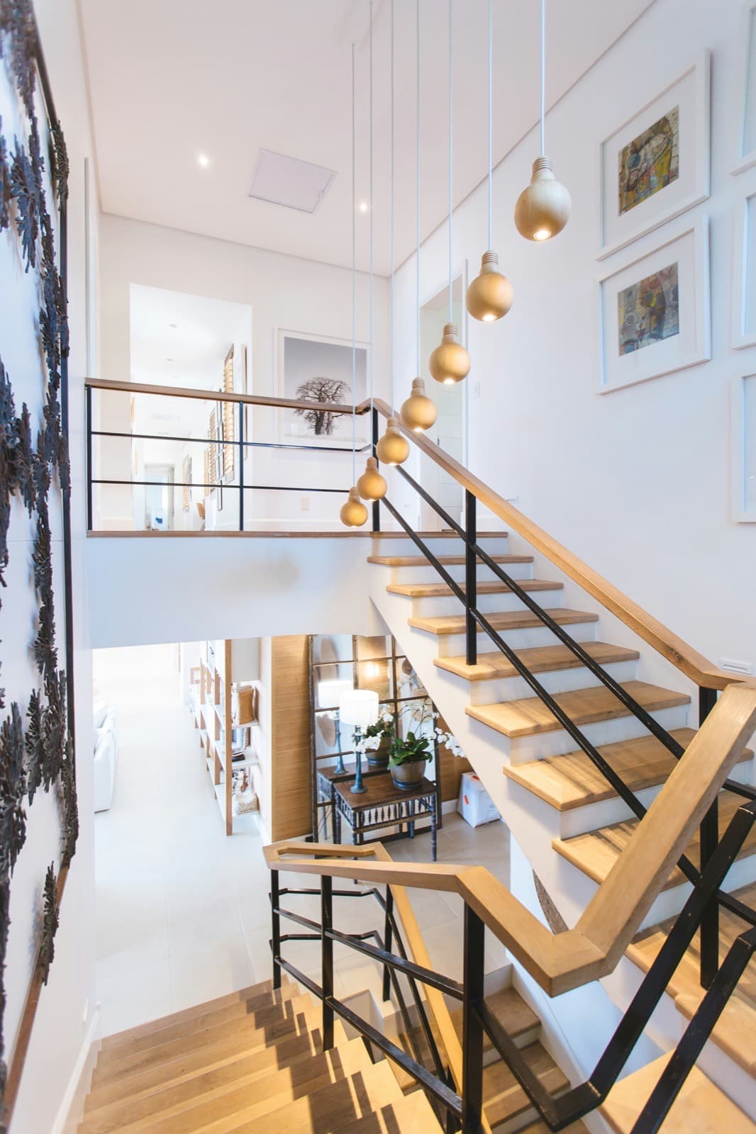 Interior staircase and entryway filmed for a residential property listing
